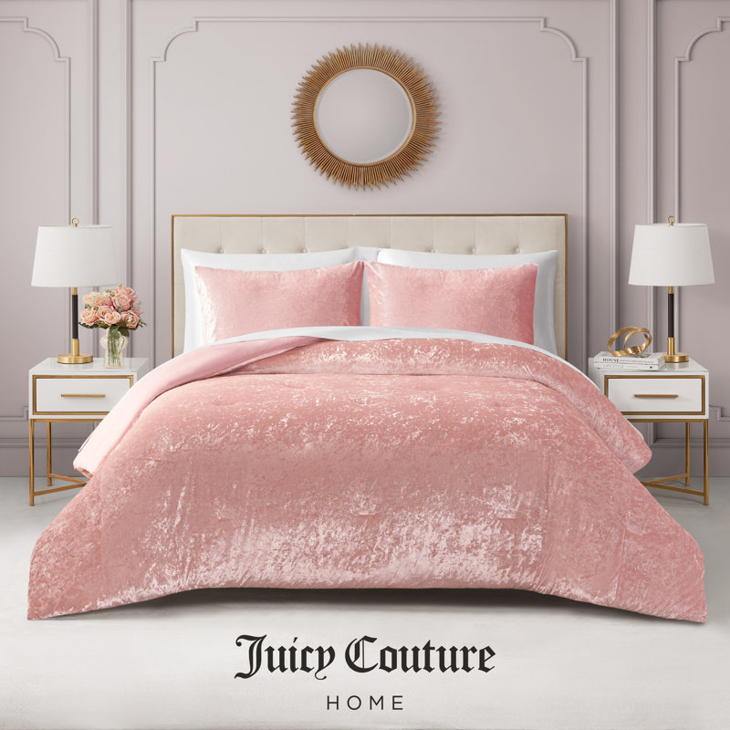 ♠️ outlet Juicy couture velvet pink comforter set Queen/Full size